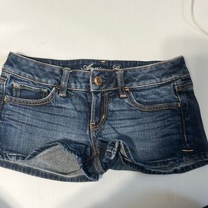 low rise stretch jean shorts